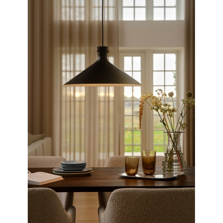 Nordlux - Lampa wisząca na lince DORINA 1xE27/60W/230V czarna
