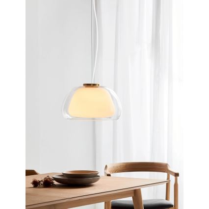 Nordlux - Lampa wisząca na lince JELLY 1xE27/40W/230V biała/przezroczysta śr. 39 cm