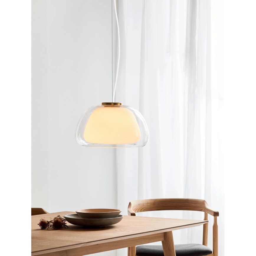 Nordlux - Lampa wisząca na lince JELLY 1xE27/40W/230V biała/przezroczysta śr. 39 cm