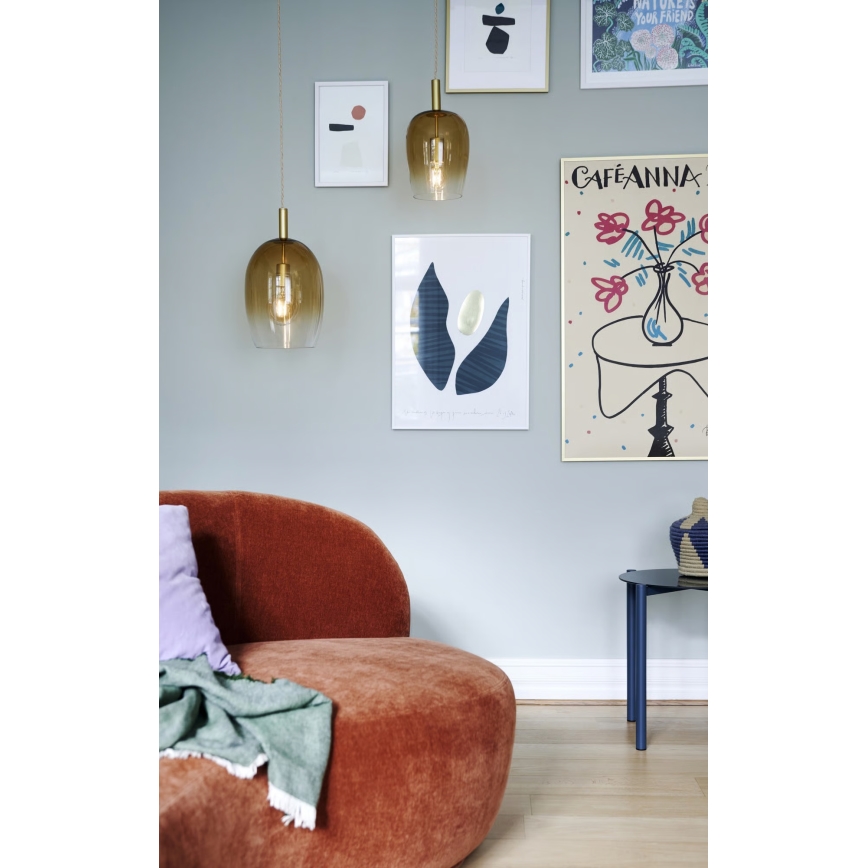 Nordlux - Lampa wisząca na lince UMA 1xE27/40W/230V śr. 23 cm brązowy/przydymiony