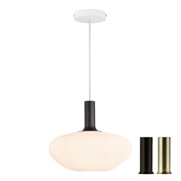 Nordlux - Lampa wisząca na przewodzie ALTON 1xE27/60W/230V biała/czarna/mosiądz
