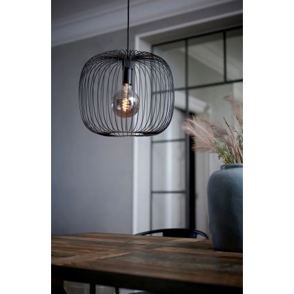 Nordlux - Lampa wisząca na przewodzie BERONI 1xE27/60W/230V czarna śr. 40 cm