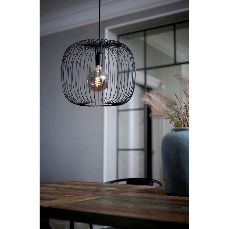 Nordlux - Lampa wisząca na przewodzie BERONI 1xE27/60W/230V czarna śr. 40 cm
