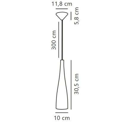 Nordlux - Lampa wisząca na przewodzie EMBLA 1xE27/40W/230V dymiona/czarna