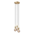 Nordlux - Lampa wisząca PACO na lince 3xE27/25W/230V mosiądz