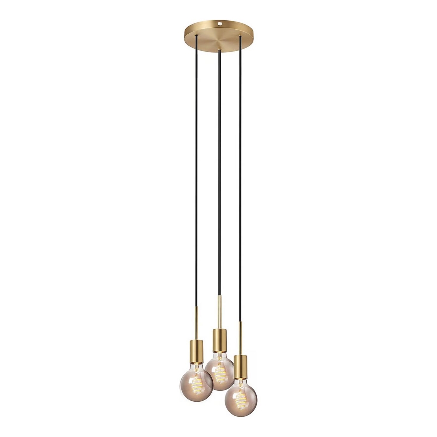Nordlux - Lampa wisząca PACO na lince 3xE27/25W/230V mosiądz