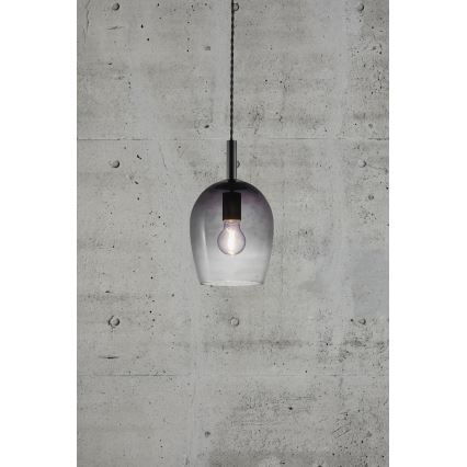 Nordlux - Lampa wisząca UMA na linkę 1xE27/40W/230V śr. 18 cm czarna/przydymiona