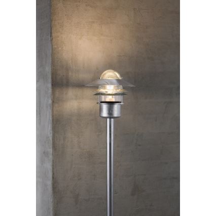 Nordlux - Lampa zewnętrzna BLOKHUS 1xE27/60W/230V IP54, srebrna, 92 cm