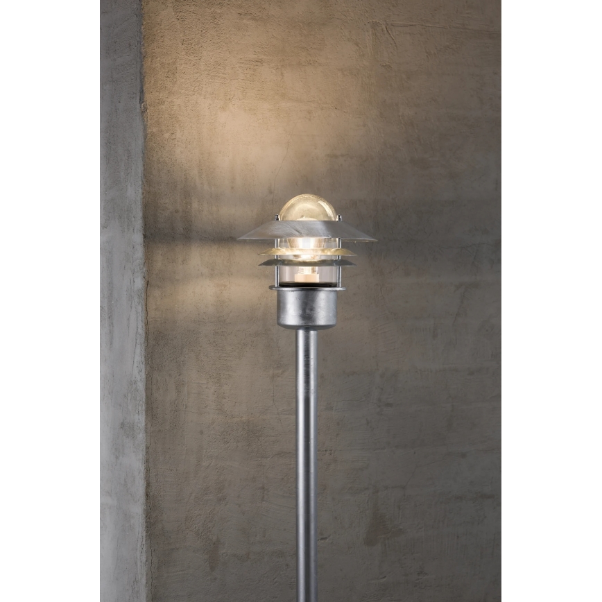 Nordlux - Lampa zewnętrzna BLOKHUS 1xE27/60W/230V IP54, srebrna, 92 cm