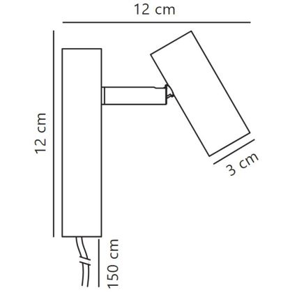 Nordlux - LED Kinkiet punktowy ściemnialny OMARI LED/3,2W/230V czarny