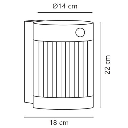 Nordlux - LED Kinkiet solarny z czujnikiem COUPAR LED/3,2W/5V 3000K IP44