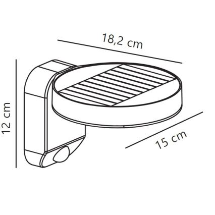 Nordlux - LED Kinkiet solarny z czujnikiem RICA LED/5W/3,7V IP44 okrągły