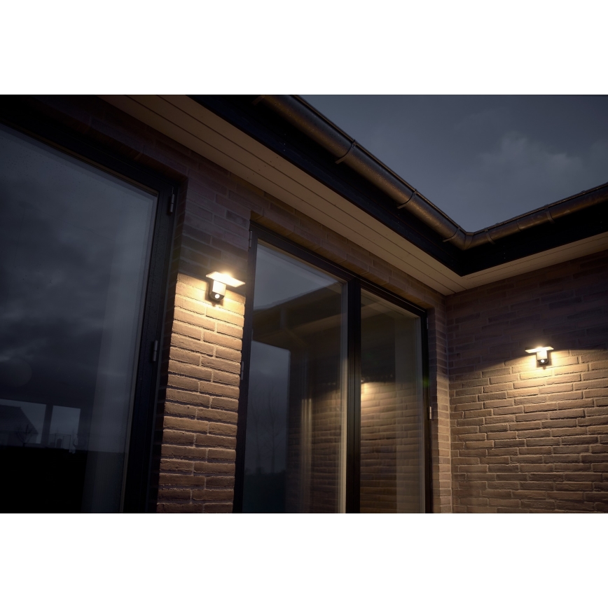 Nordlux - LED Kinkiet solarny z czujnikiem RICA LED/5W/3,7V IP44 kanciasty
