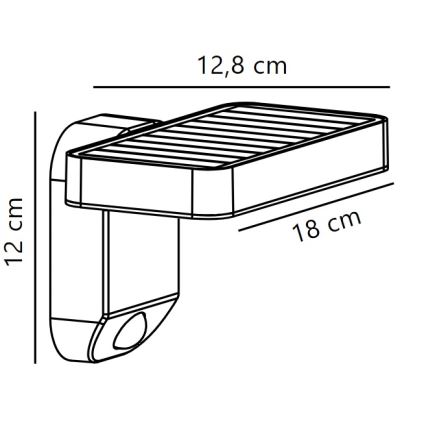 Nordlux - LED Kinkiet solarny z czujnikiem RICA LED/5W/3,7V IP44 kanciasty