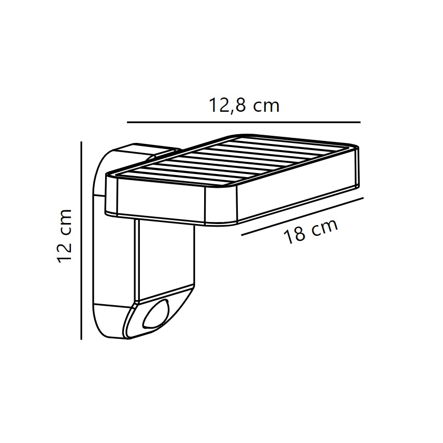 Nordlux - LED Kinkiet solarny z czujnikiem RICA LED/5W/3,7V IP44 kanciasty
