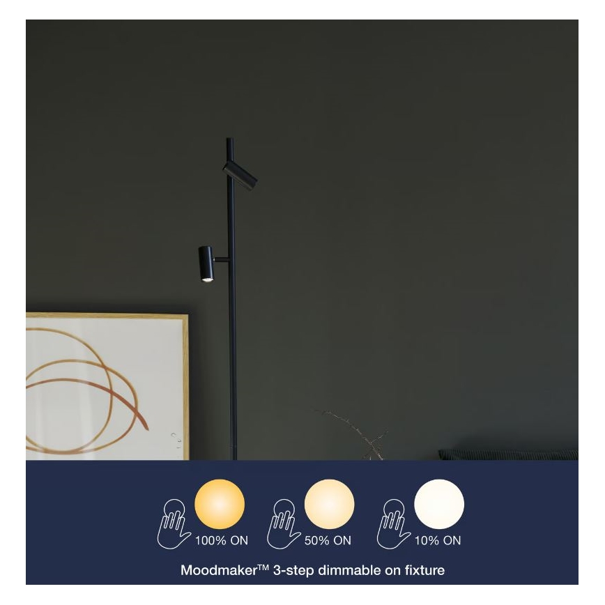 Nordlux - LED Ściemnialna dotykowa lampa podłogowa OMARI 2xLED/3,2W/230V czarny