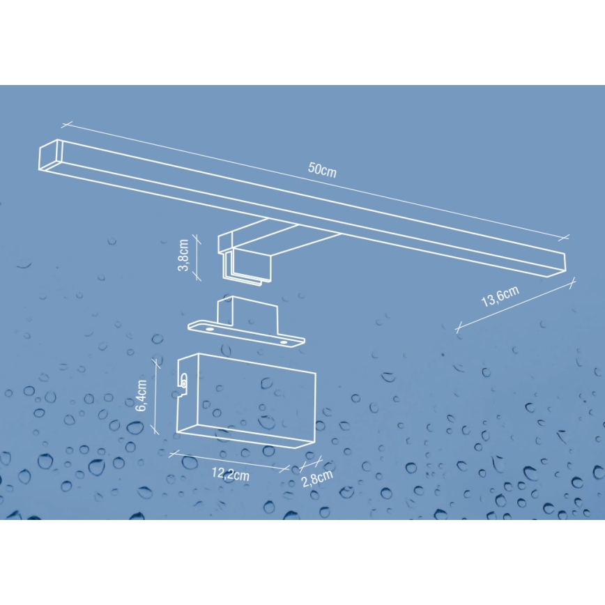Nordlux - LED Łazienkowe oświetlenie lustra MARLEE LED/8,9W/230V IP44 4000K 50 cm czarne