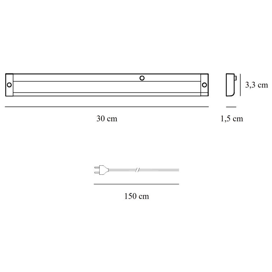 Nordlux - LED Oświetlenie blatu kuchennego PRESTON LED/4W/230V 3000/4000K 30 cm