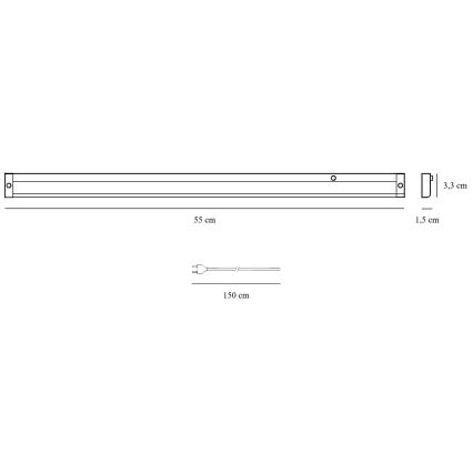 Nordlux - LED Oświetlenie blatu kuchennego PRESTON LED/8W/230V 3000/4000K 55 cm