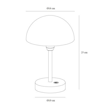 Nordlux - LED Ściemnialna zewnętrzna akumulatorowa lampa stołowa ELLEN LED/2,8W/3,7V IP44 beżowe