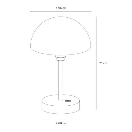 Nordlux - LED Ściemnialna zewnętrzna akumulatorowa lampa stołowa ELLEN LED/2,8W/3,7V IP44 czarna