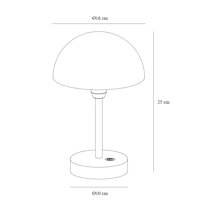 Nordlux - LED Ściemnialna zewnętrzna akumulatorowa lampa stołowa ELLEN LED/2,8W/3,7V IP44 czarna