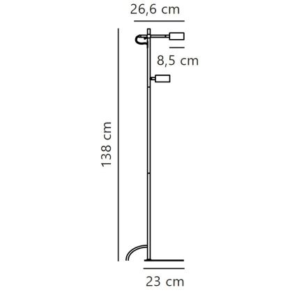Nordlux - LED Ściemnialna lampa podłogowa CLYDE 2xLED/4W/230V