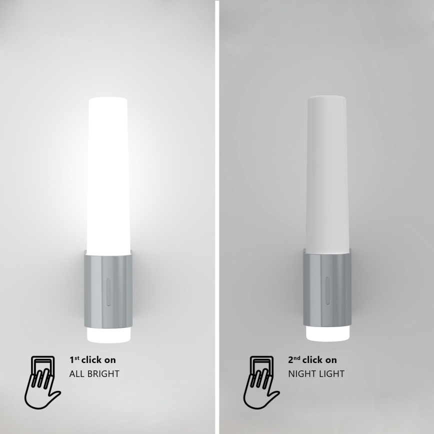 Nordlux - LED ściemnialny kinkiet łazienkowy HELVA LED/6,8W/230V IP44 CRI 90 chrom błyszczący