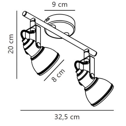 Nordlux - Oświetlenie punktowe ASLAK 2xGU10/35W/230V białe