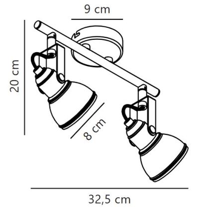 Nordlux - Oświetlenie punktowe ASLAK 2xGU10/35W/230V czarne
