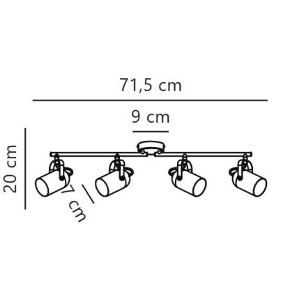 Nordlux - Oświetlenie punktowe LOTUS 4xE14/40W/230V