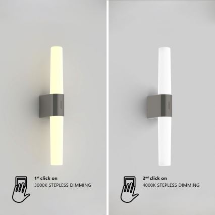 Nordlux - Ściemniane oświetlenie lustra łazienkowego LED HELVA LED/9,5W/230V IP44 3000/4000K CRI 90 matowy chrom