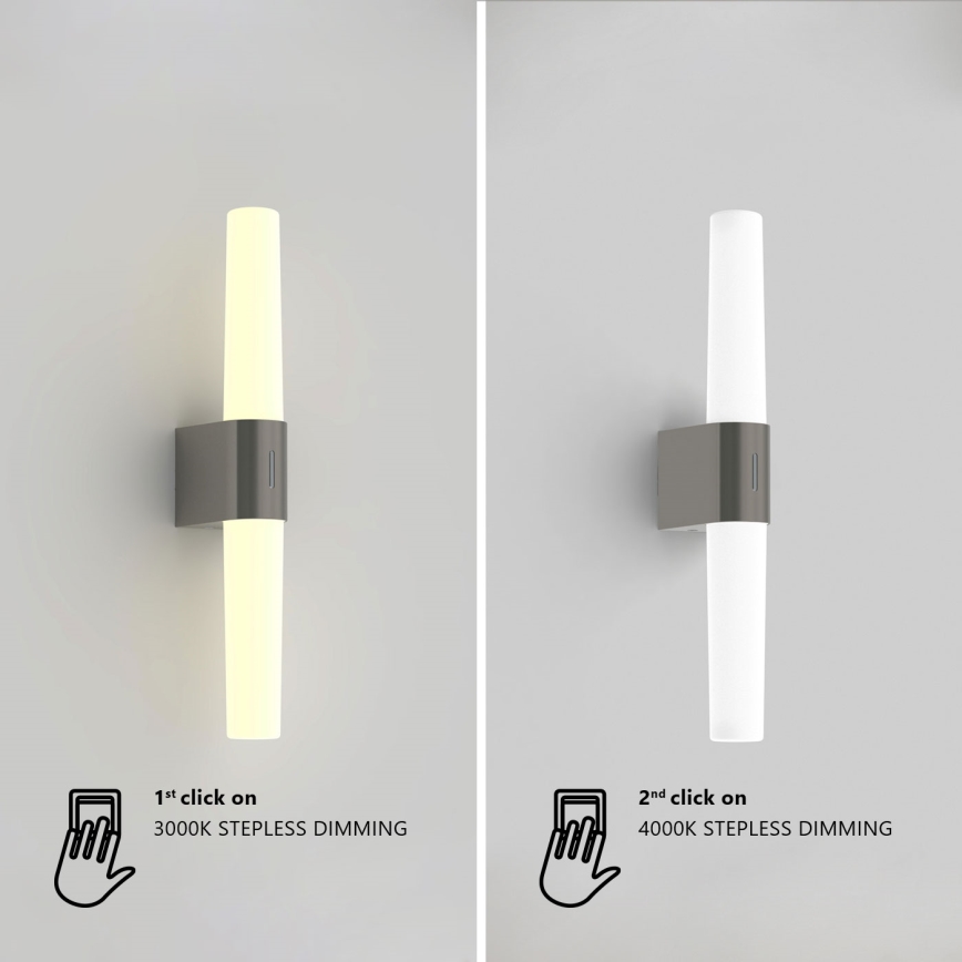 Nordlux - Ściemniane oświetlenie lustra łazienkowego LED HELVA LED/9,5W/230V IP44 3000/4000K CRI 90 matowy chrom