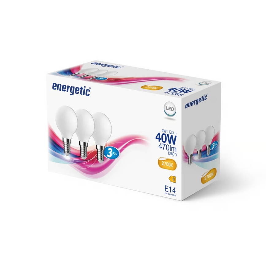 Nordlux - Zestaw 3x żarówek LED G45 E14/4W/230V 2700K