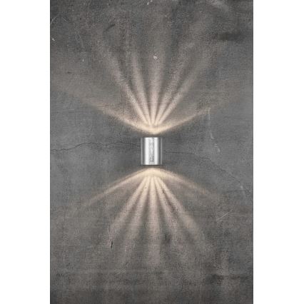 Nordlux - Zewnętrzny kinkiet LED CANTO 2xLED/6W/230V IP44 srebrny