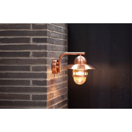Nordlux - Zewnętrzny kinkiet NIBE 1xE27/60W/230V IP54 miedziany
