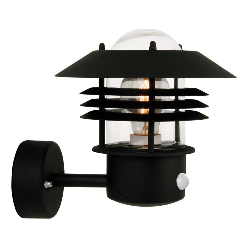 Nordlux - Zewnętrzny kinkiet z czujnikiem VEJERS 1xE27/60W/230V IP54 srebrny