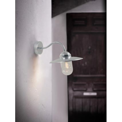 Nordlux - zewnętrzny nástěnní lampa LUXEMBOURG 1xE27/60W/230V IP54 srebrny