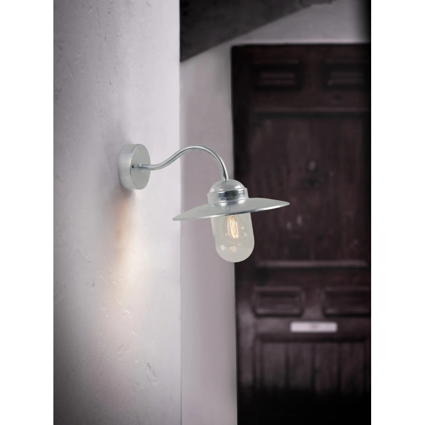 Nordlux - zewnętrzny nástěnní lampa LUXEMBOURG 1xE27/60W/230V IP54 srebrny