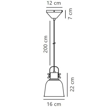 Nordlux - Żyrandol na lince ADRIAN 1xE27/25W/230V śr. 16 cm szary
