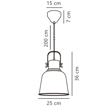 Nordlux - Żyrandol na lince ADRIAN 1xE27/25W/230V śr. 25 cm szary