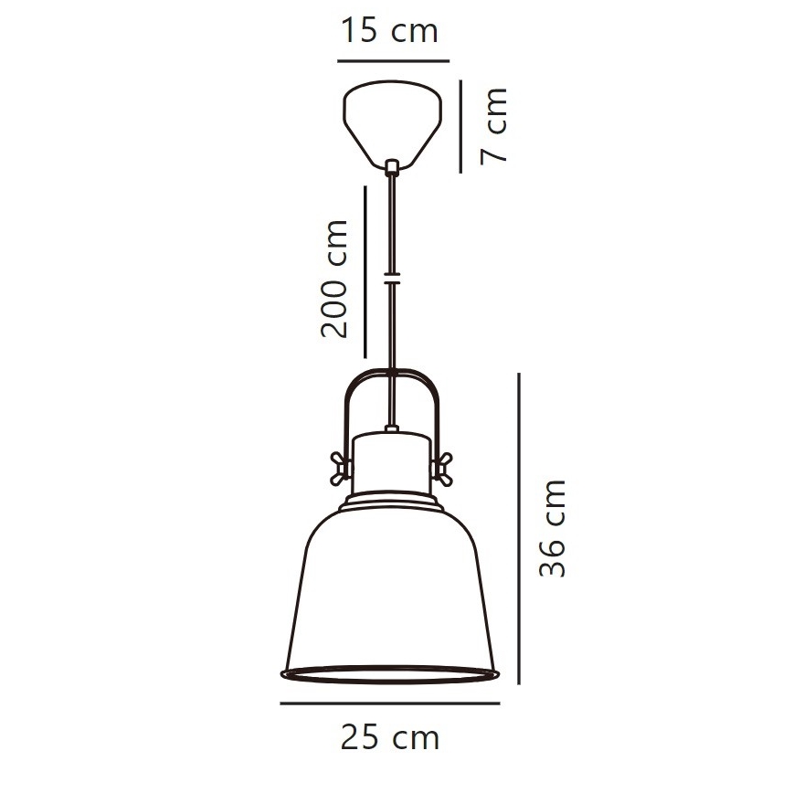 Nordlux - Żyrandol na lince ADRIAN 1xE27/25W/230V śr. 25 cm szary