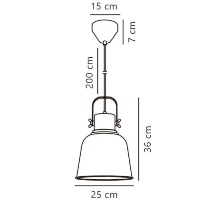 Nordlux - Żyrandol na lince ADRIAN 1xE27/40W/230V śr. 25 cm antracyt