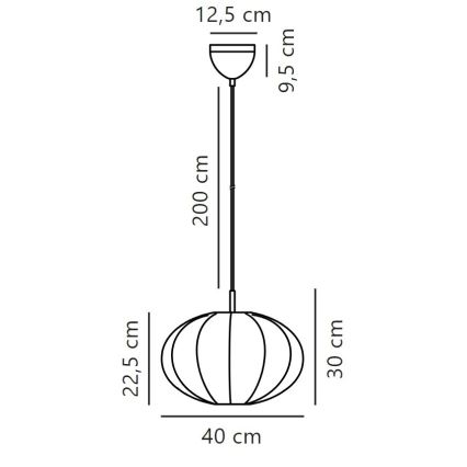 Nordlux - Żyrandol na lince AERON 1xE27/40W/230V śr. 40 cm