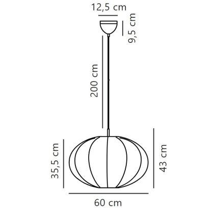Nordlux - Żyrandol na lince AERON 1xE27/40W/230V śr. 60 cm