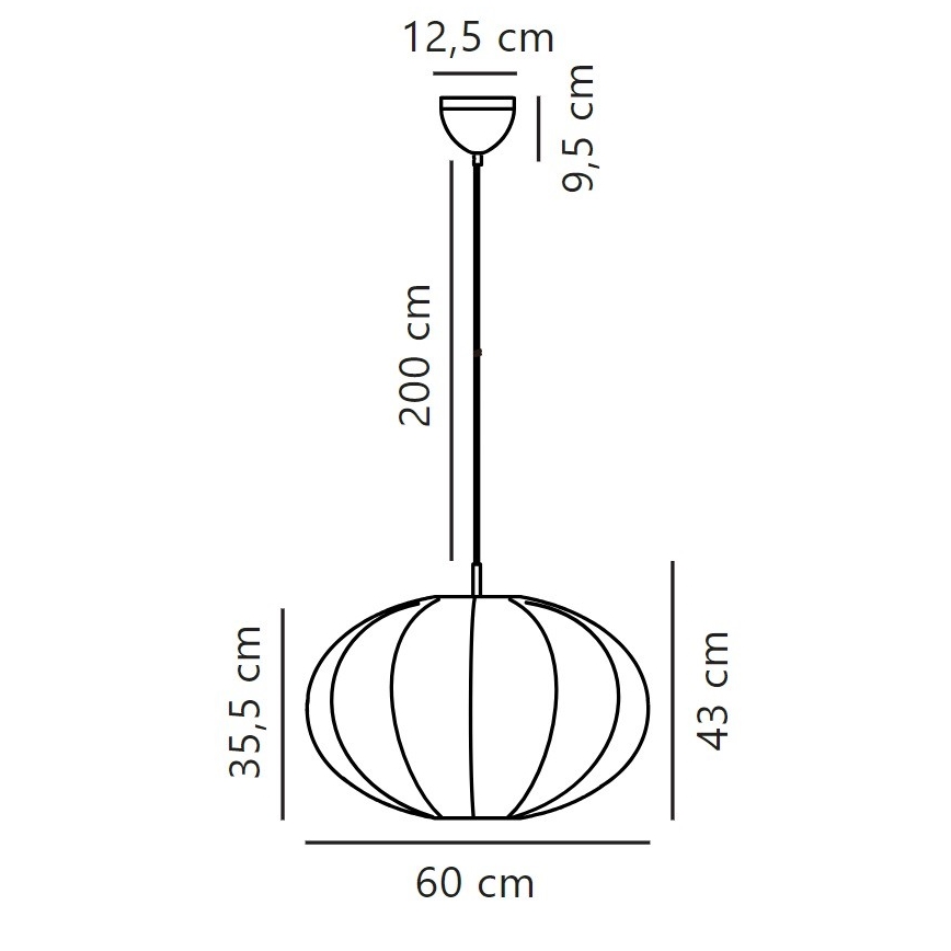 Nordlux - Żyrandol na lince AERON 1xE27/40W/230V śr. 60 cm