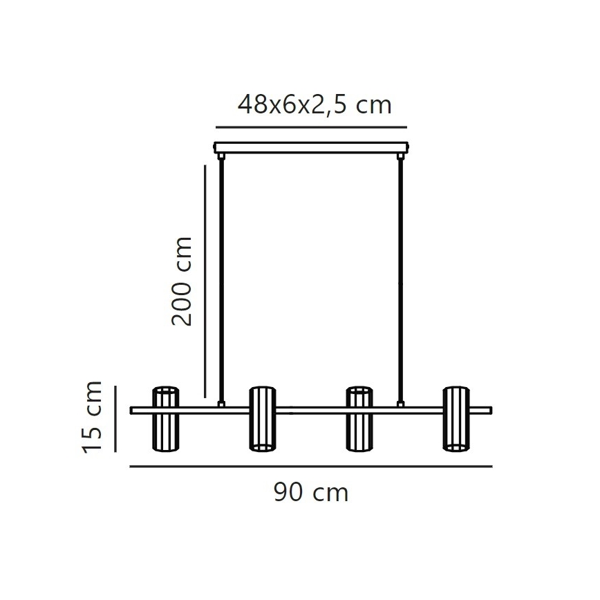 Nordlux - Żyrandol na lince ALANIS 4xGU10/15W/230V czarny