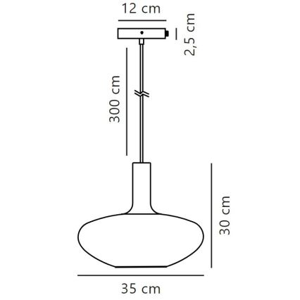 Nordlux - Żyrandol na lince ALTON 1xE27/60W/230V czarny