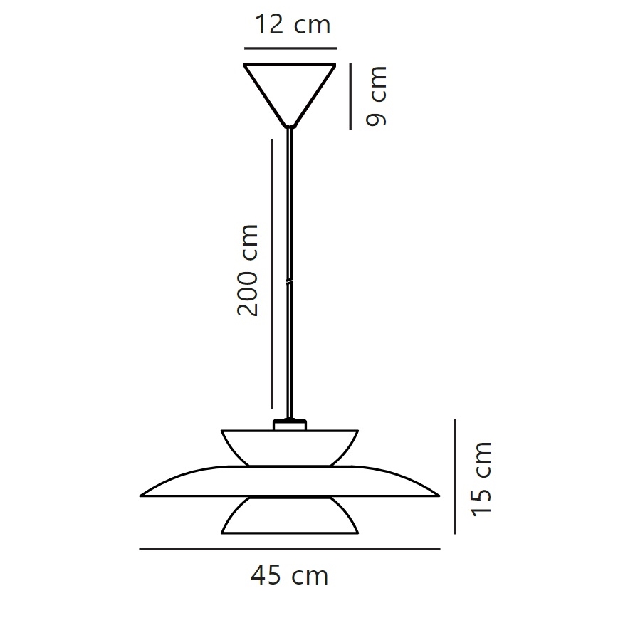 Nordlux - Żyrandol na lince CARMEN 1xE27/40W/230V czarny