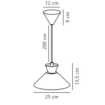 Nordlux - Żyrandol na lince DIAL 1xE27/40W/230V śr. 25 cm szary